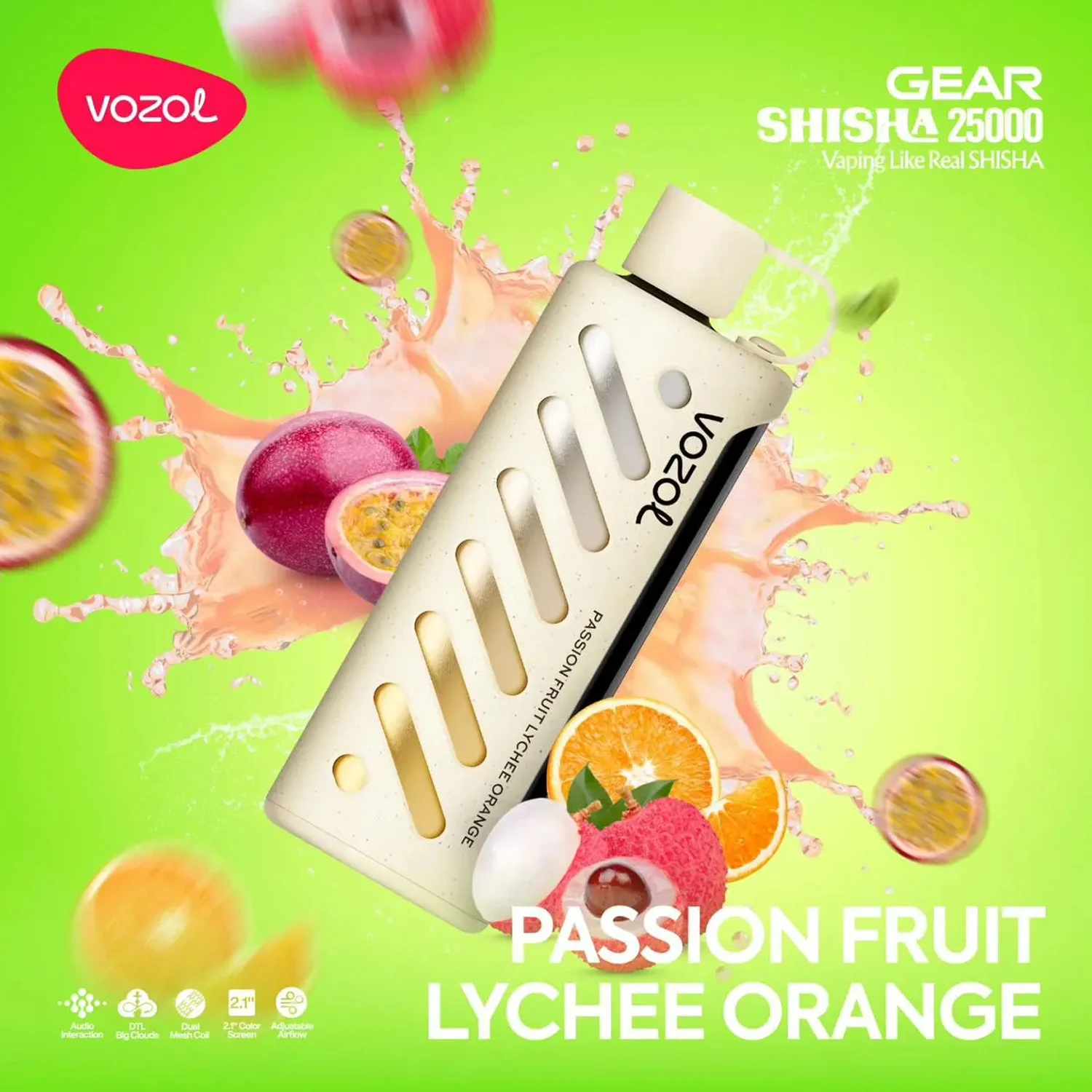 Vozol Gear 25000 Passion Fruit Lychee Orange
