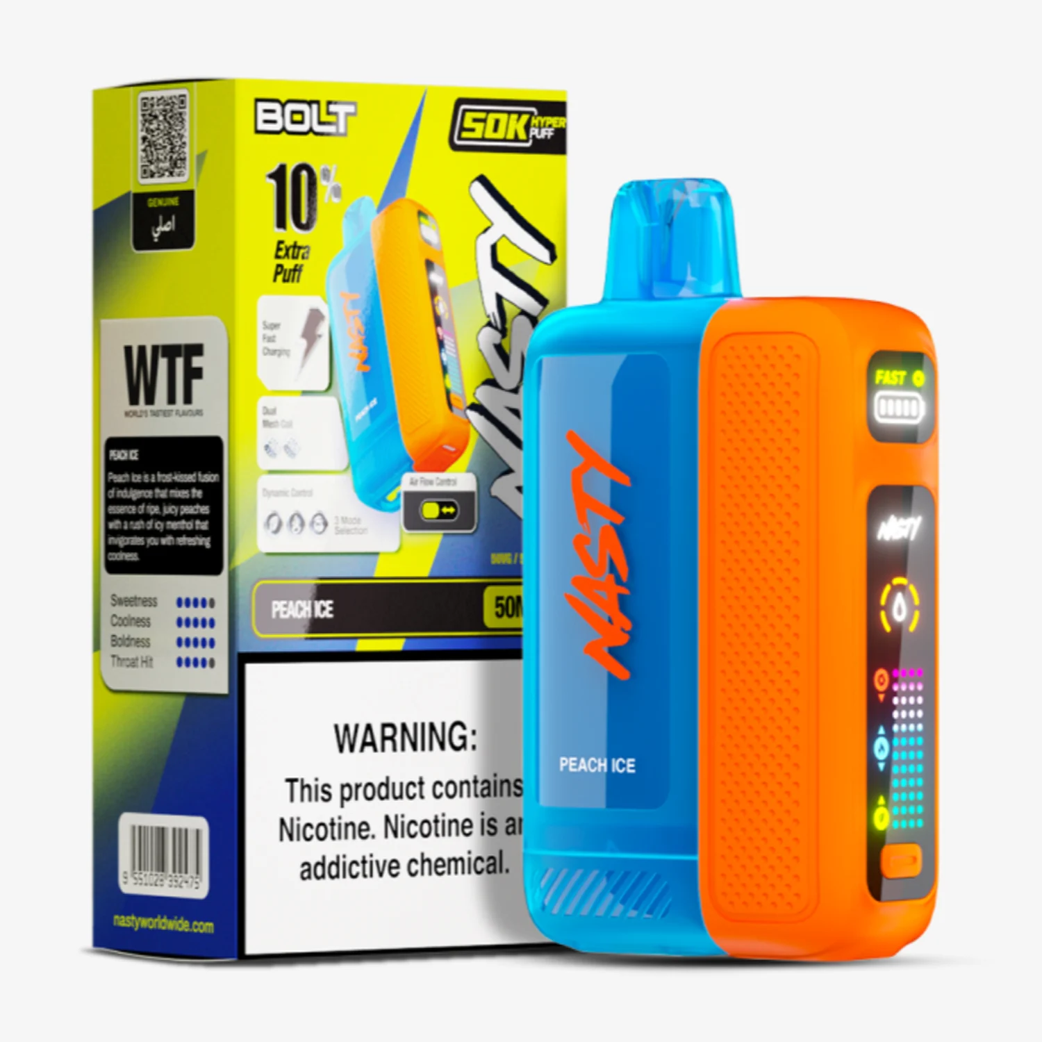 Nasty Bolt 50K Puffs Peach Ice