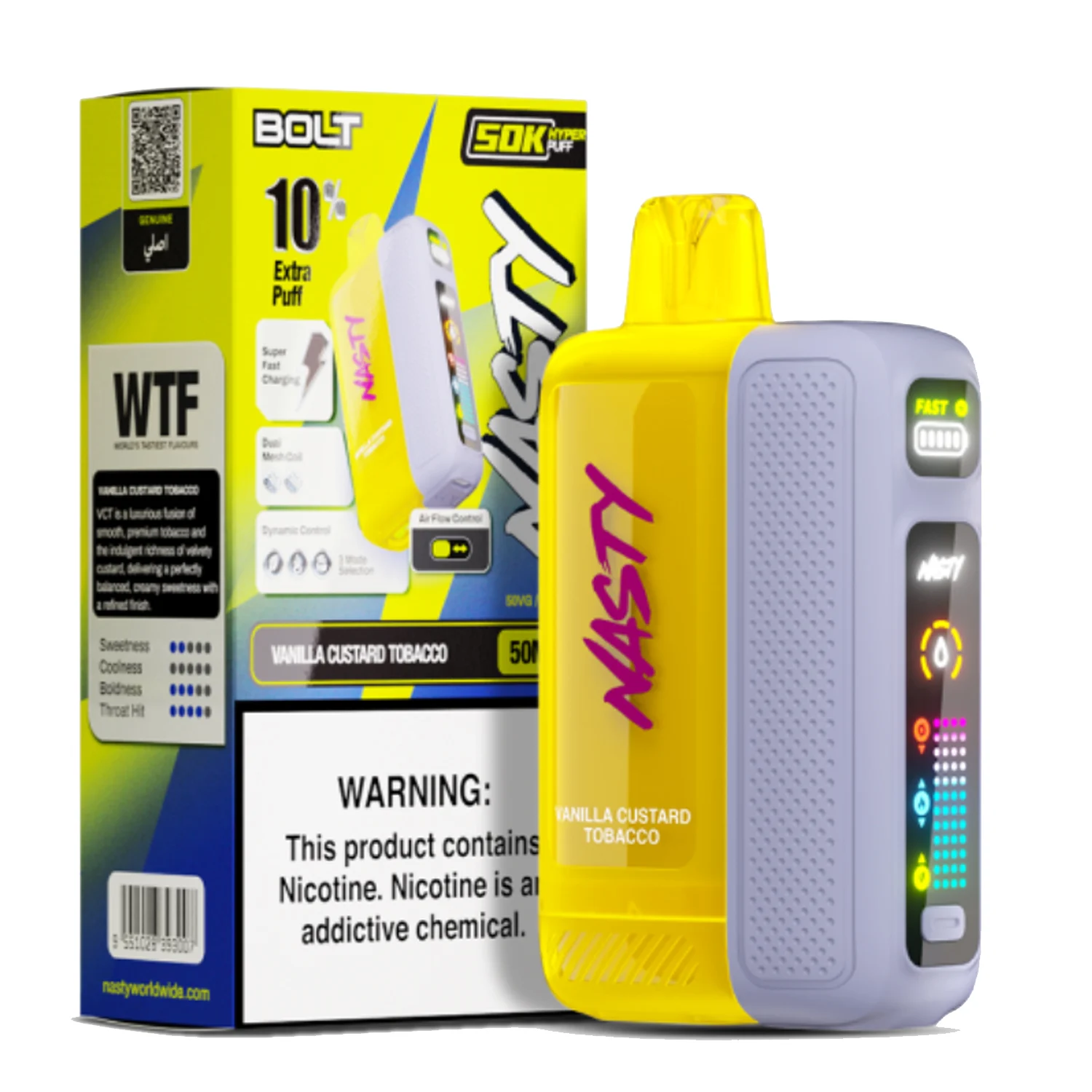 Nasty Bolt 50K Puffs Vanilla Custard Tobacco