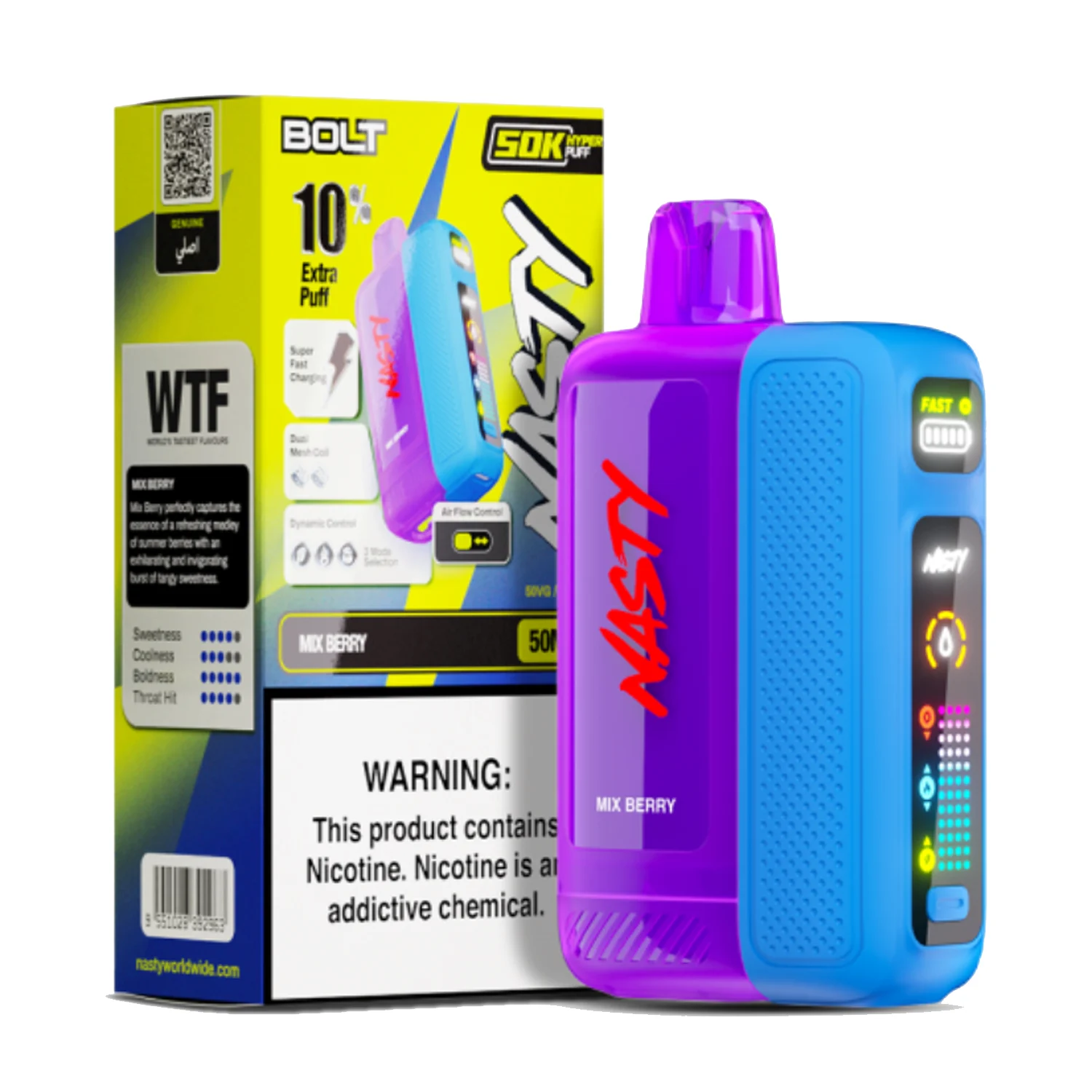 Nasty Bolt 50K Puffs Mix Berry